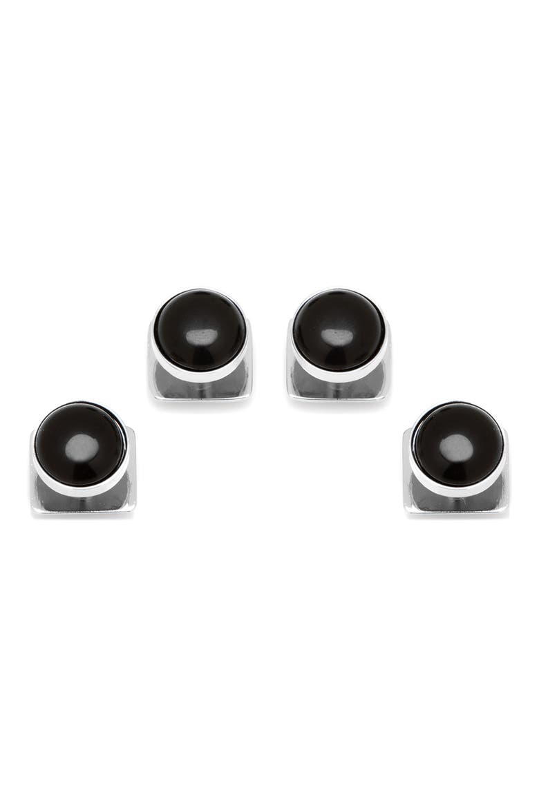 Onyx Studs Set, Main, color, BLACK
