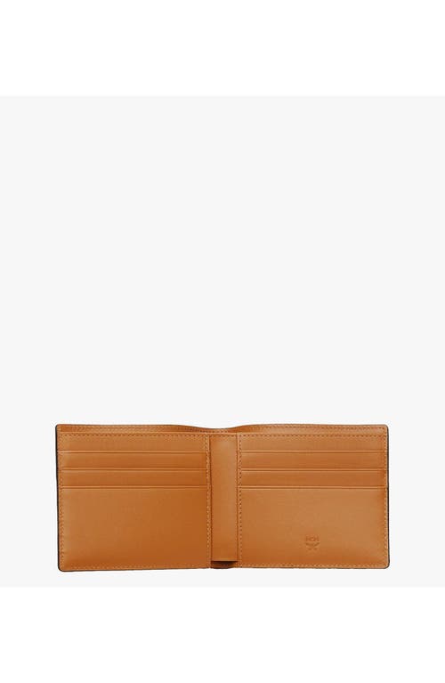 Mcm Canvas Bifold Wallet Visetos Print In Cognac