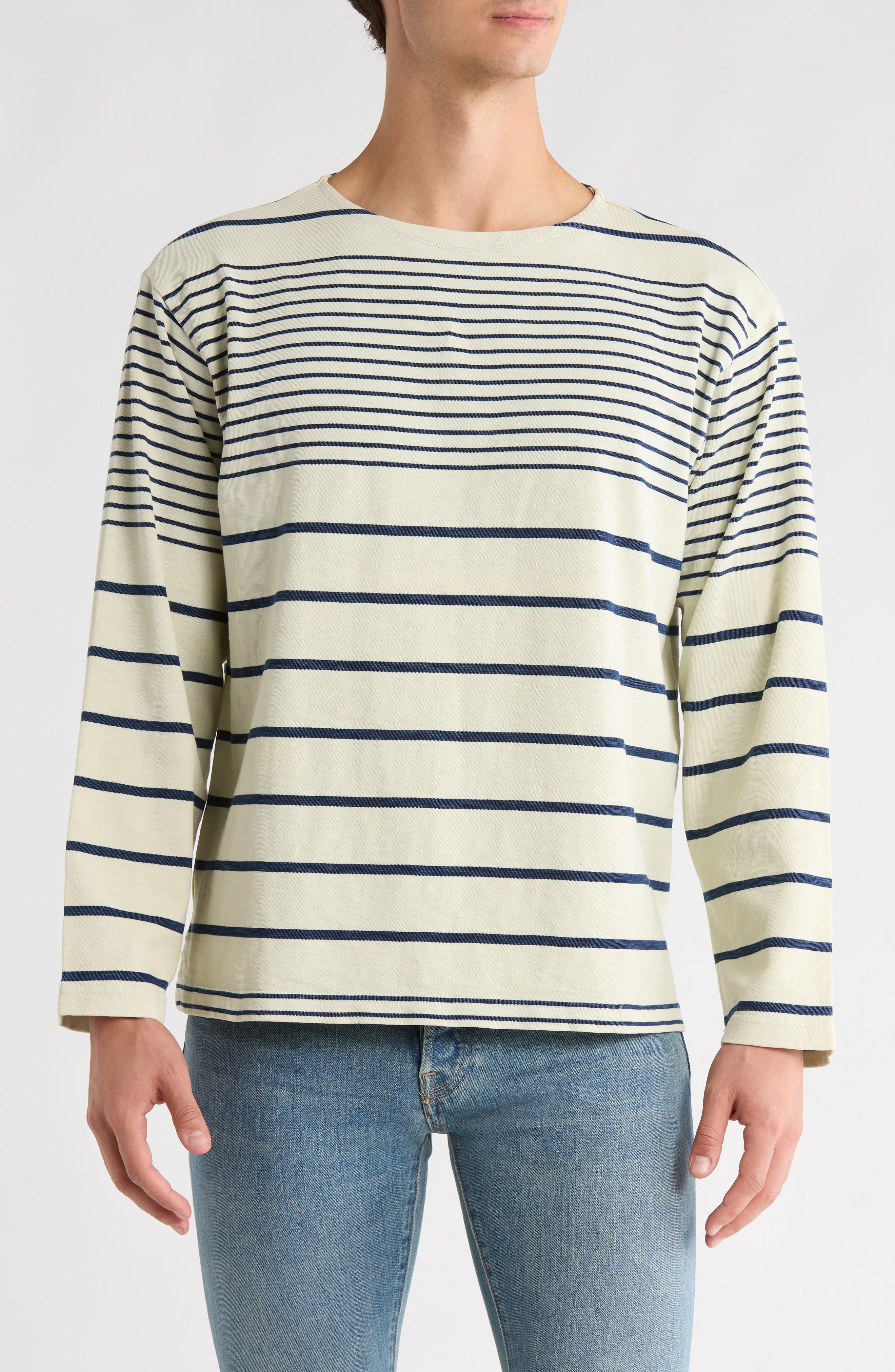 BUCK MASON Strip Cotton Crewneck T-shirt