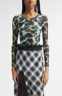 Women's Cardio Floral Print Gold Lamé Top