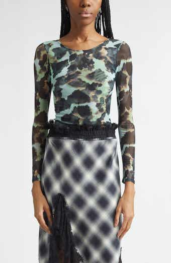 Women's Cardio Floral Print Gold Lamé Top