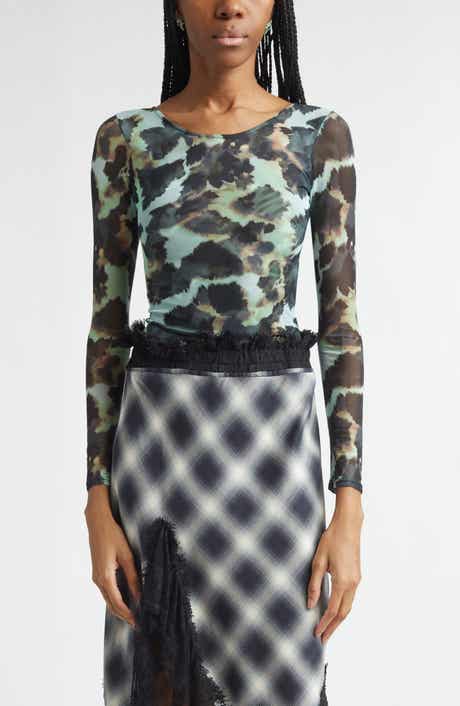 Women's Cardio Floral Print Gold Lamé Top