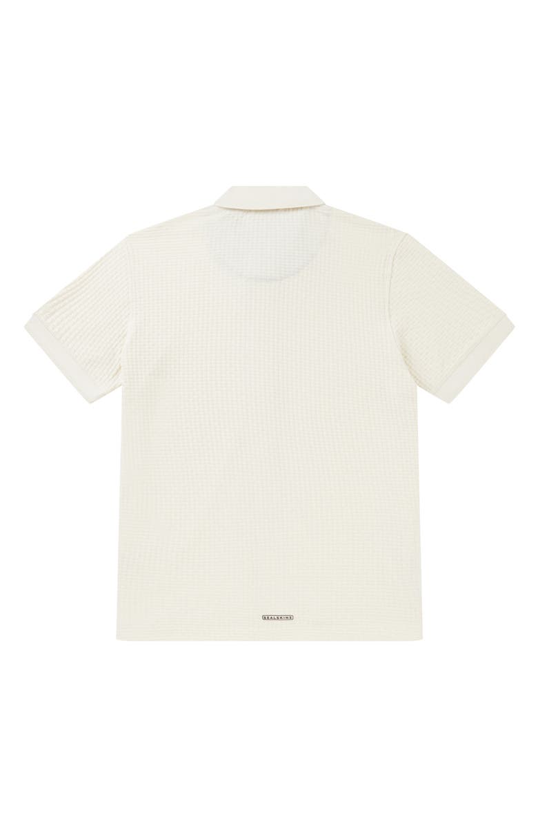 Sealskinz Jacquard Knit Short Sleeve Button-Up Shirt, Alternate, color, Cream