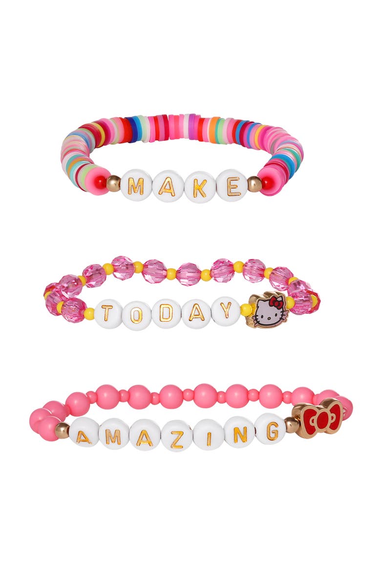 Make Today Amazing Beaded Bracelet Set, Alternate, color, Yellow Gold, Multicolor
