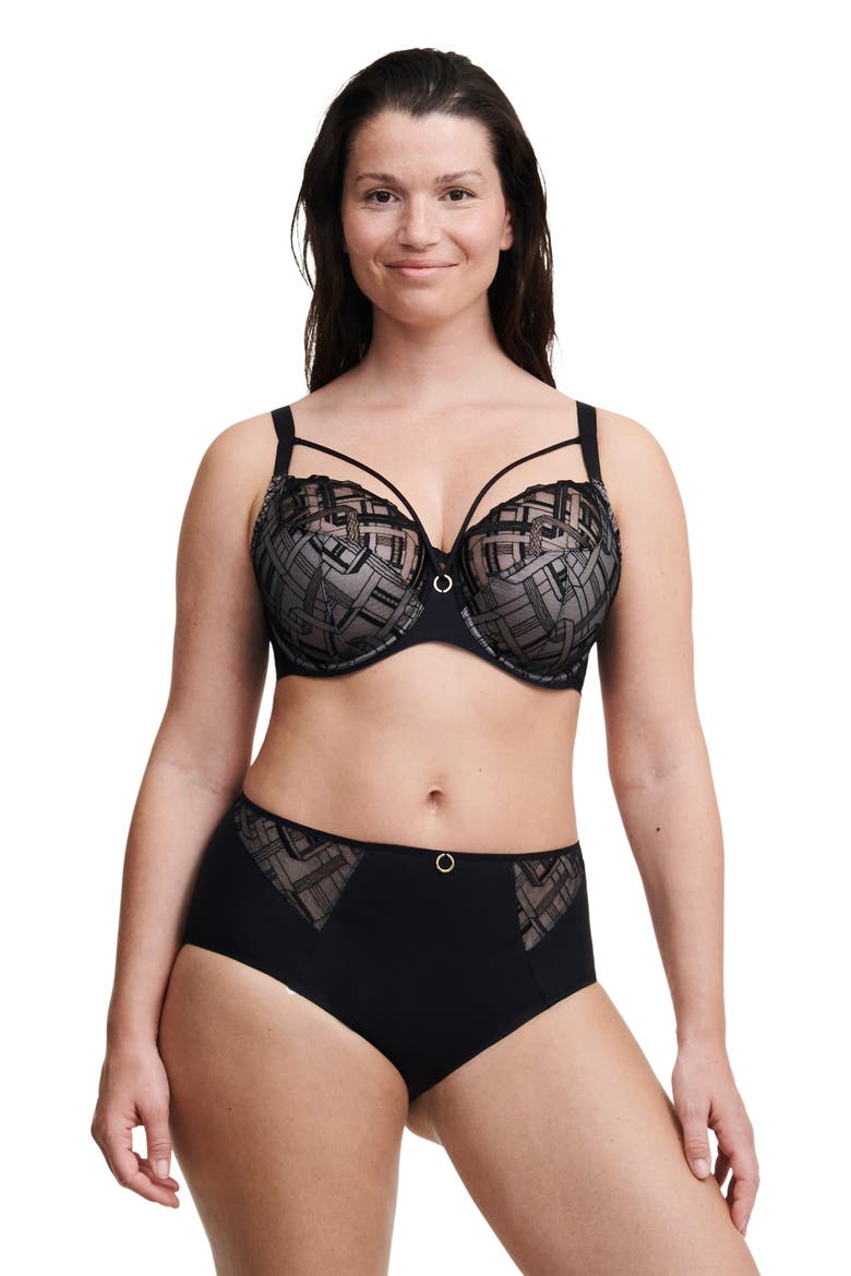 Graphic Support Lace Underwire Full Coverage Bra, Alternate, color, BLACK-11
