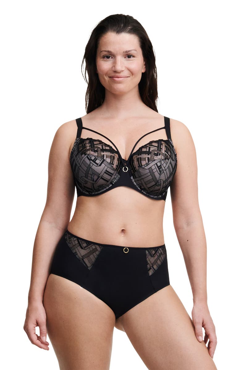 Chantelle Lingerie Graphic Support Lace Underwire Full Coverage Bra, Alternate, color, Black-11