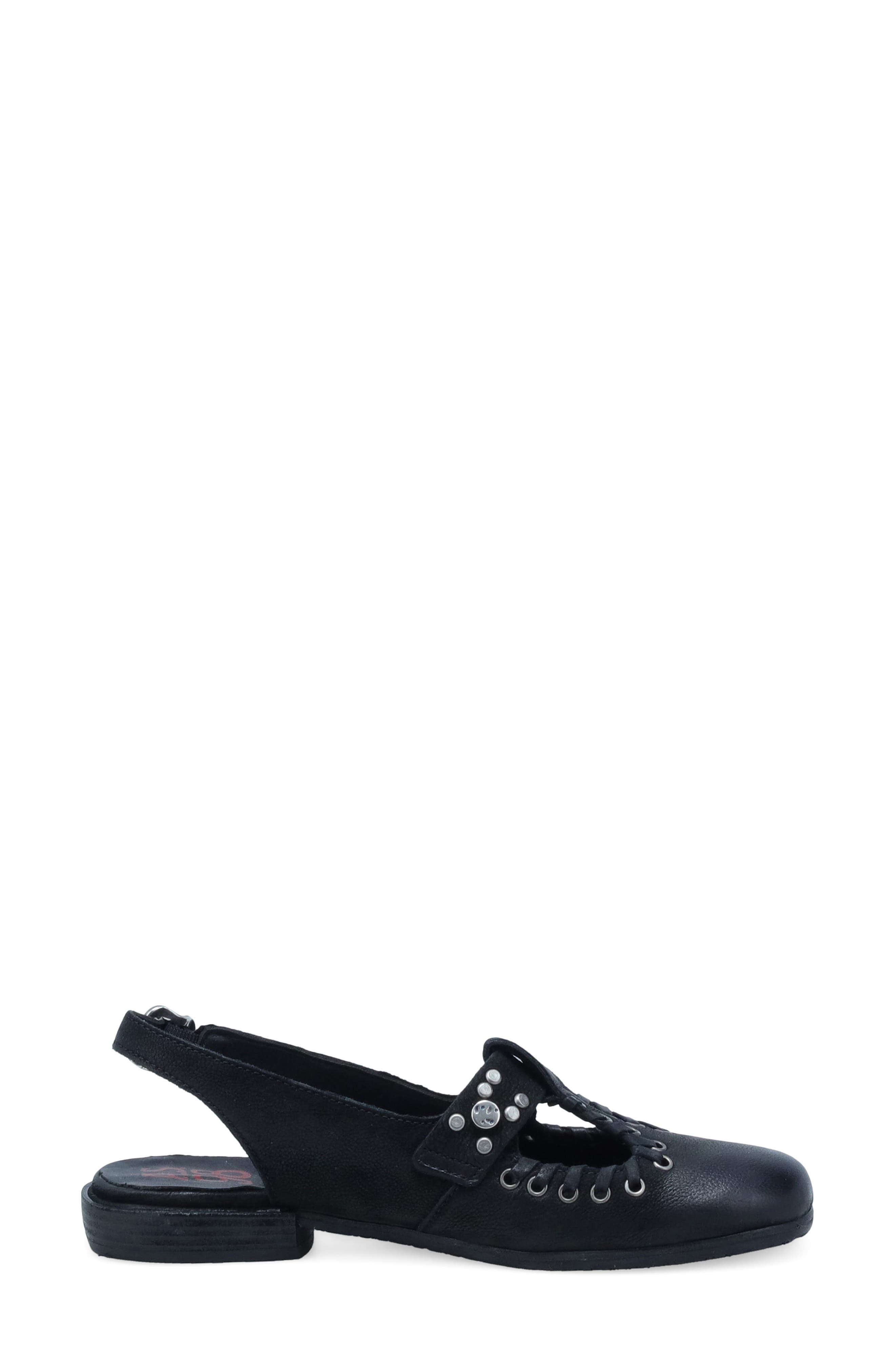 A.S.98 Zepplin Slingback Flat, Alternate, color, Black