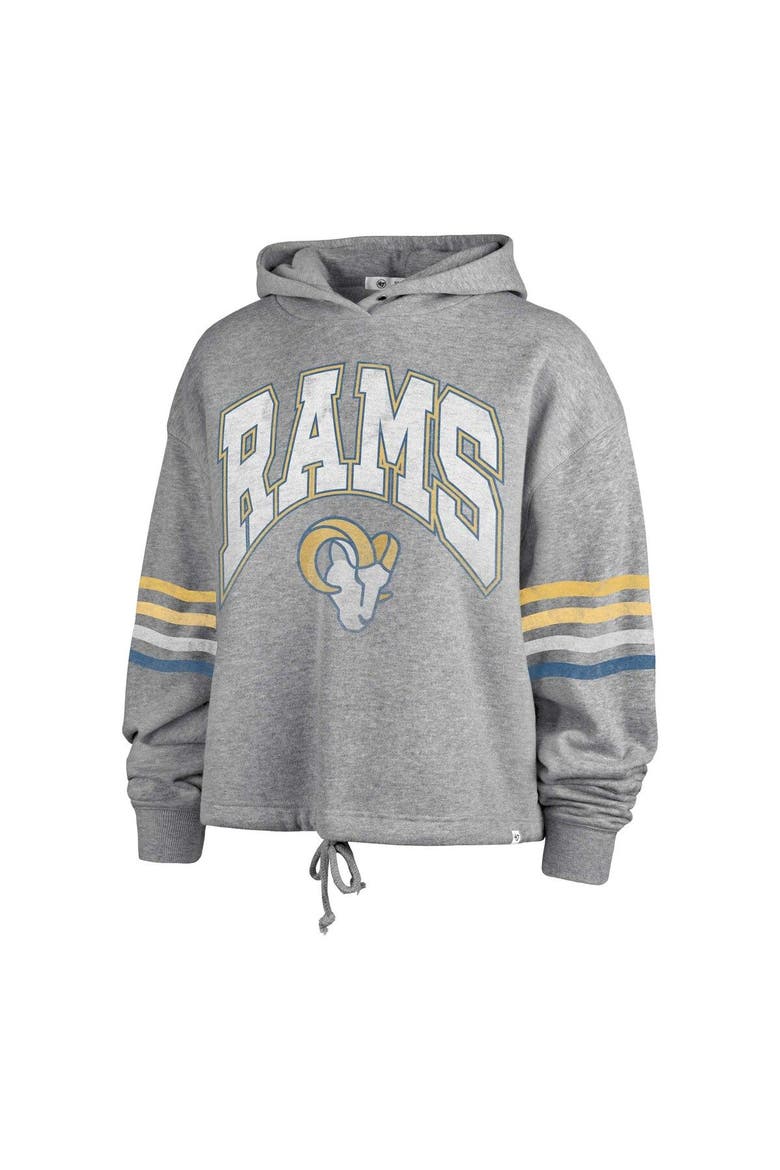 Women's '47 Heather Gray Los Angeles Rams Upland Bennett Pullover Hoodie, Alternate, color, Heather Gray