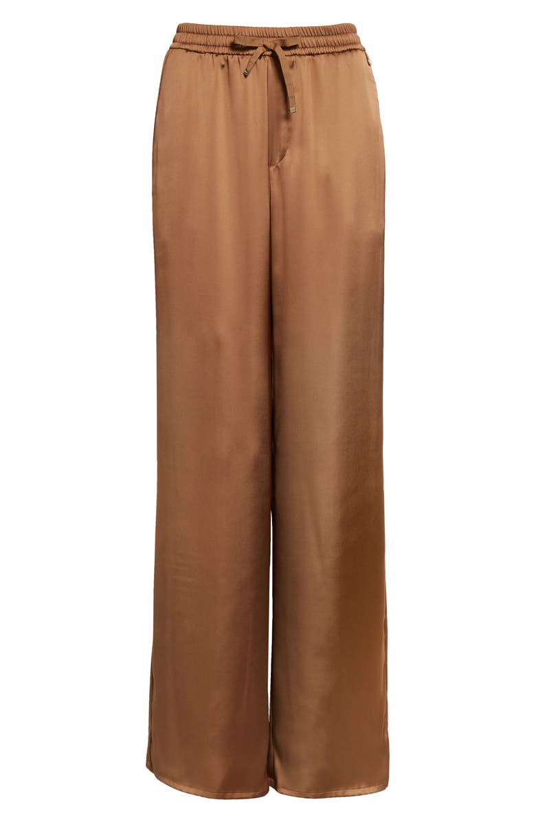 Herno Raso Satin Flare Leg Pants, Alternate, color, Camel