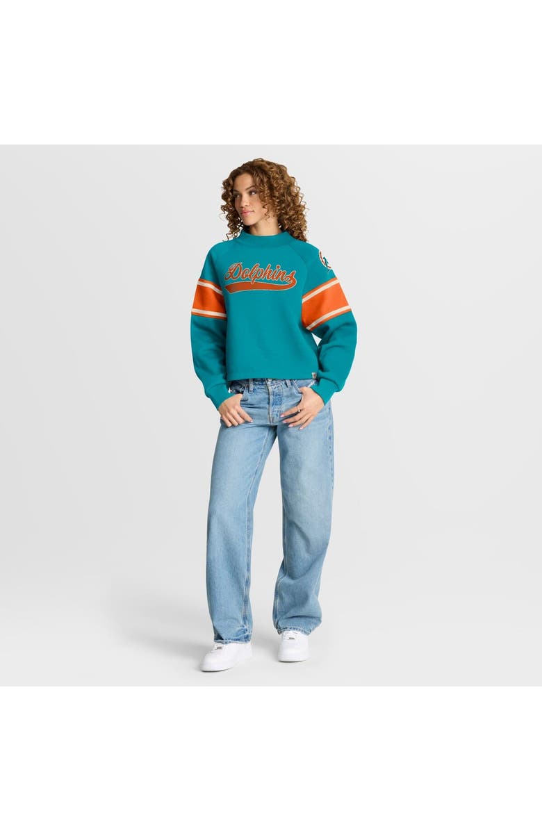FANATICS Women's Fanatics Aqua Miami Dolphins Oversized Hometown Toss Sweep Mock Neck Pullover, Alternate, color, Aqua