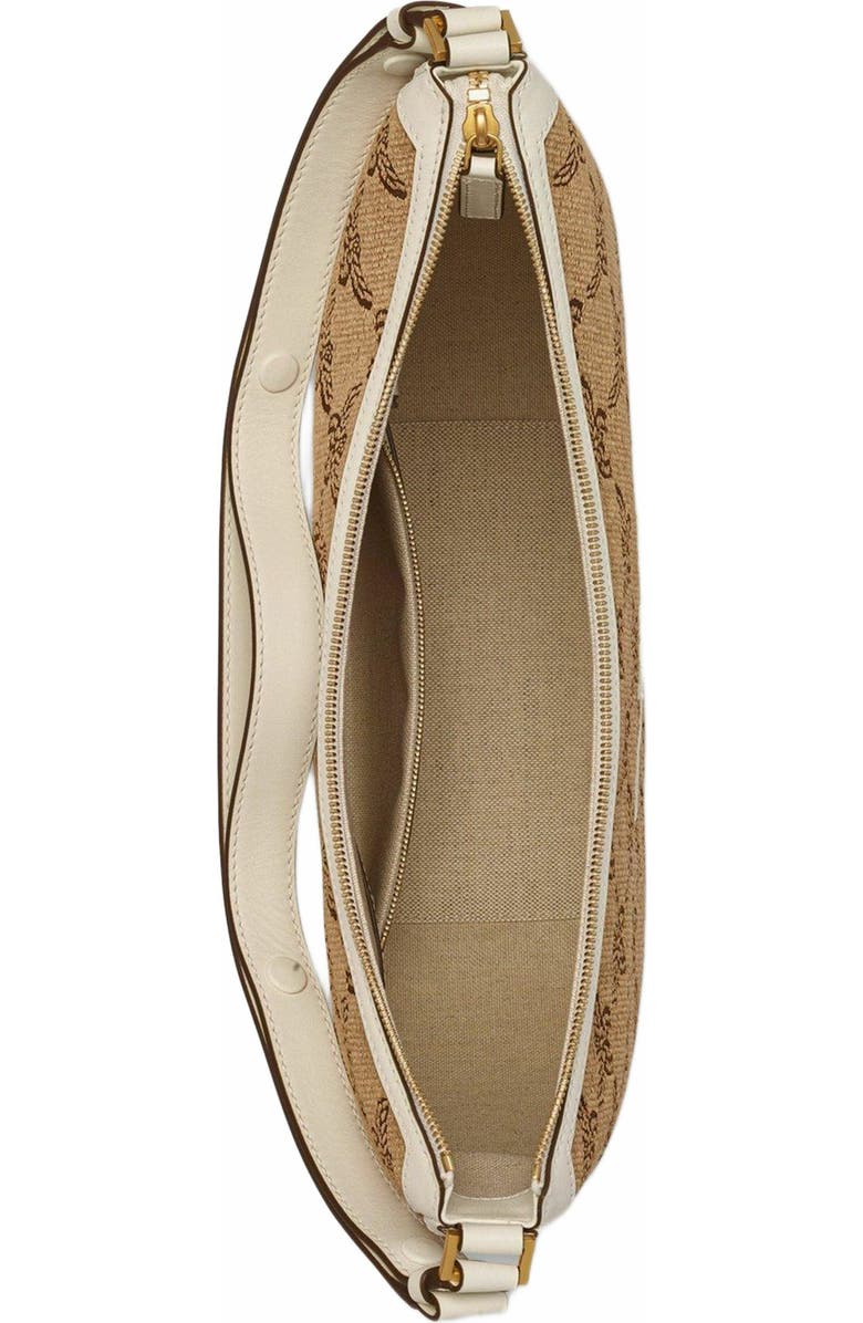 MCM Himmel Ascending Moon Hobo in Lauretos Raffia Jacquard, Alternate, color,