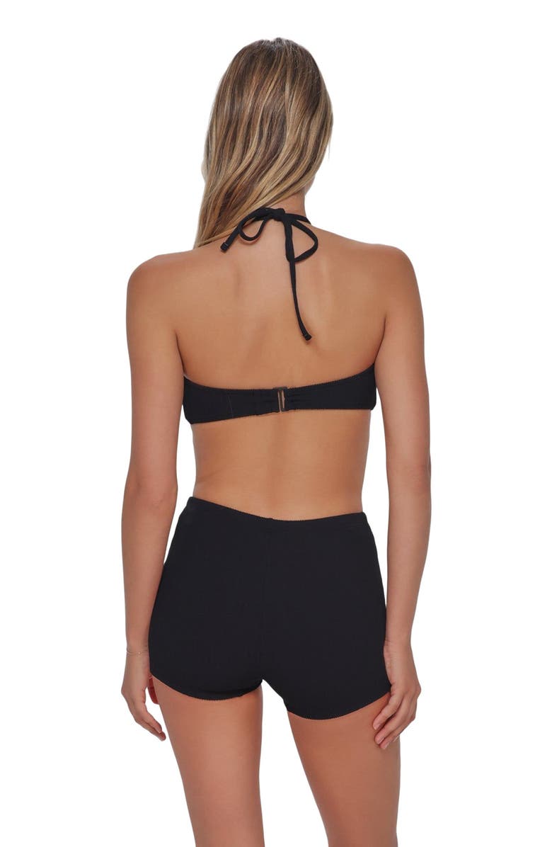 Pacifica by Sunsets Nina Bandeau Bikini Swimsuit Top, Alternate, color, Black Pacifica Rib