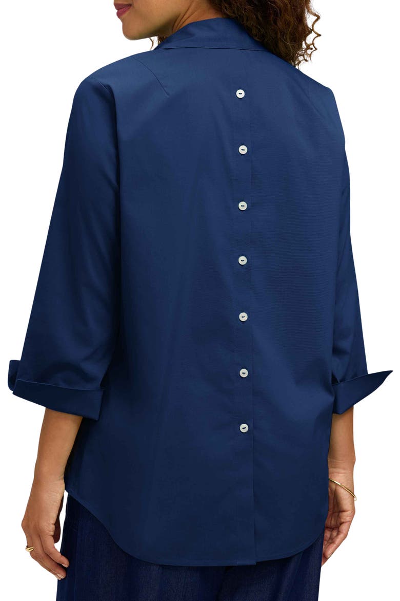 Therese Button Back Popover Shirt, Alternate, color, NAVY BLUE