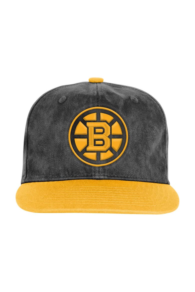 Youth Outerstuff  Black/Gold Boston Bruins True Retro Deadstock Adjustable Hat, Alternate, color, Black