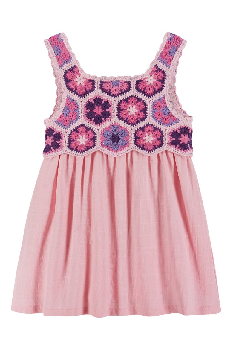 Crochet Accent Tank Dress & Bloomers, Alternate, color, PINK FLORAL