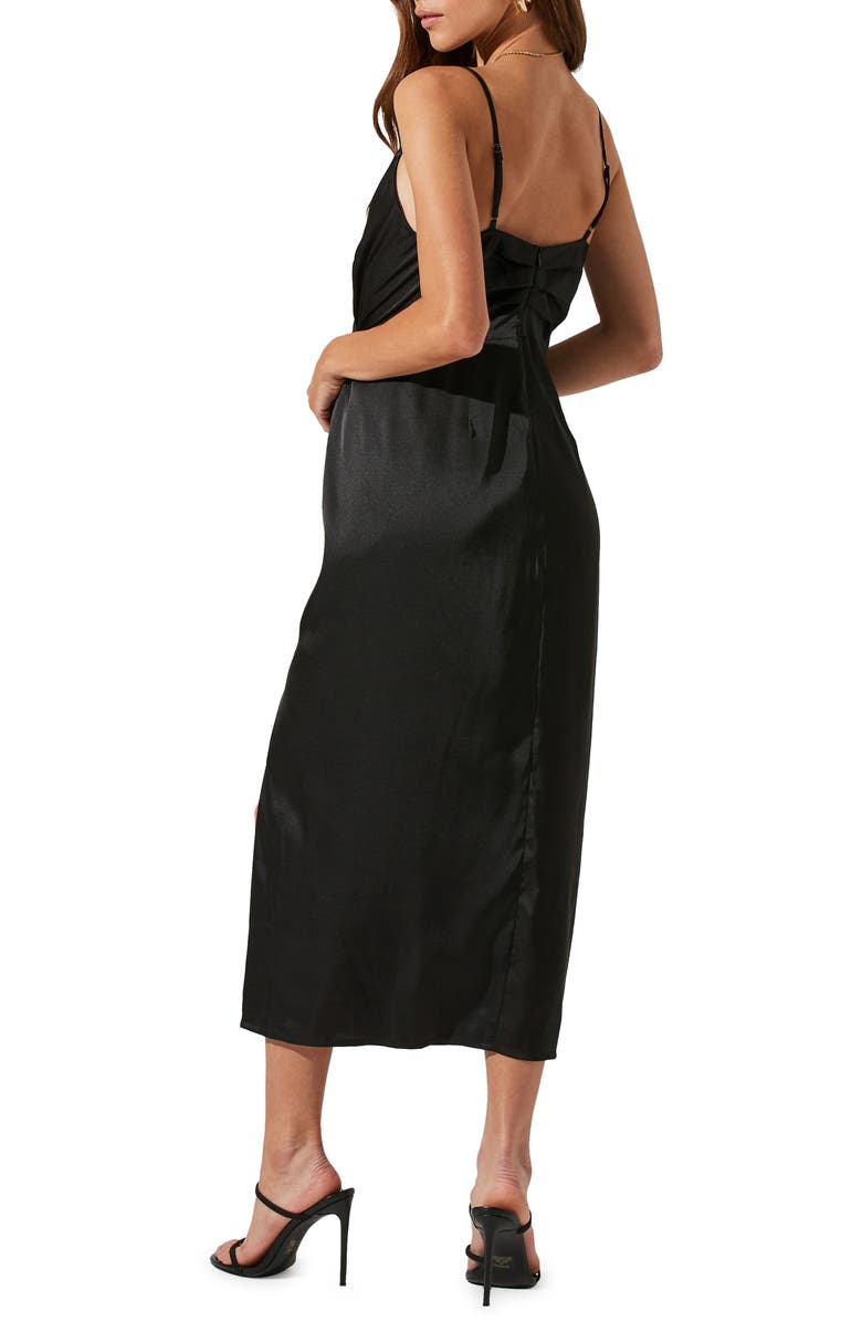ASTR the Label Twist Front Satin Dress, Alternate, color,