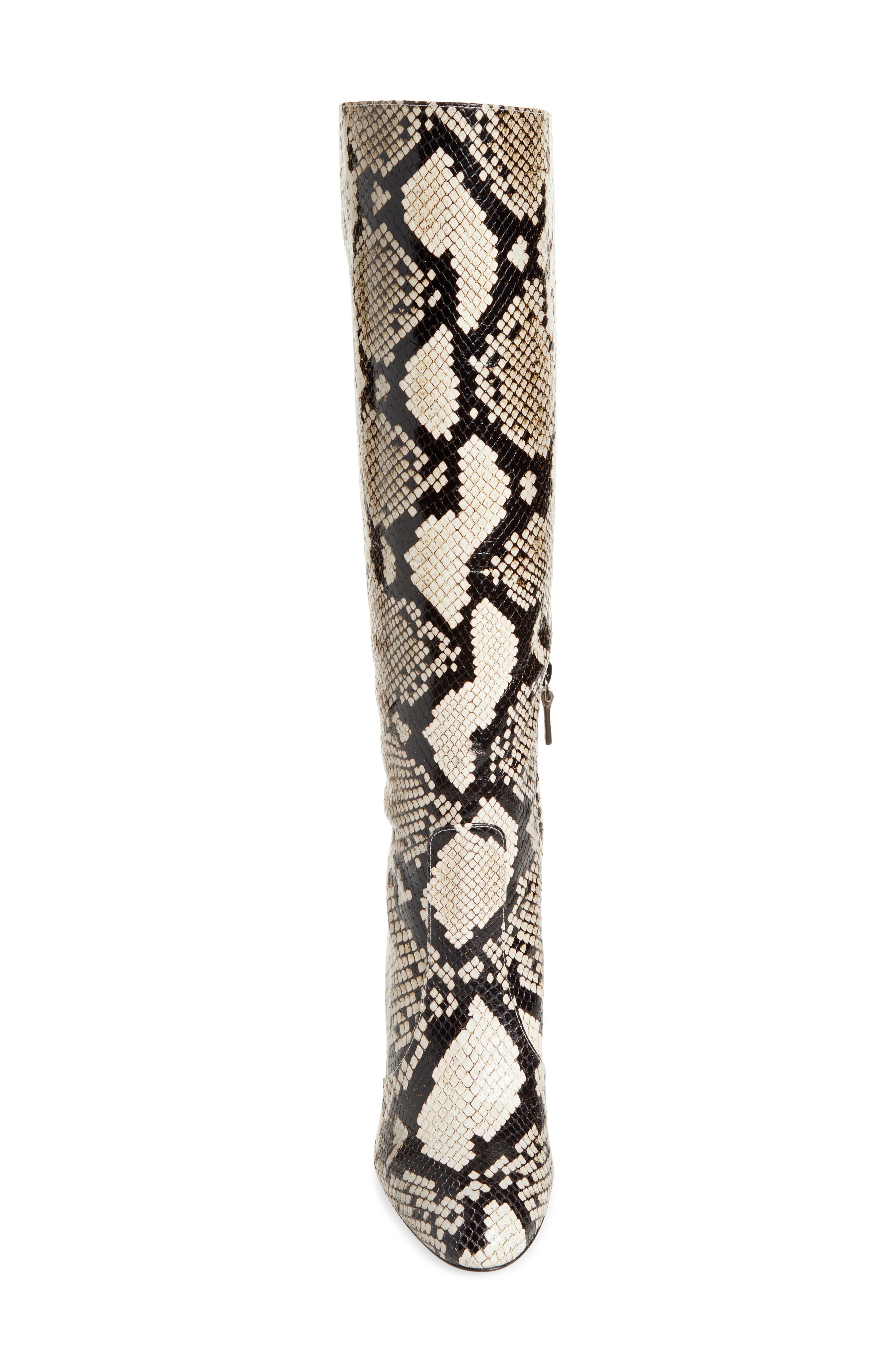 Stuart Weitzman Snakeskin Embossed Slouch Boot, Alternate, color, 