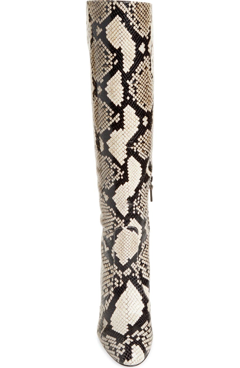 Stuart Weitzman Snakeskin Embossed Slouch Boot, Alternate, color, Cream/ Oat