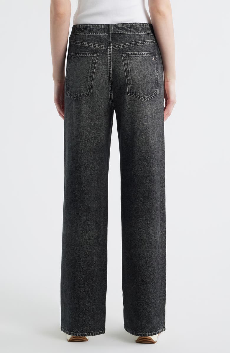 rag & bone Miramar Side Stripe Wide Leg Cotton Terry Sweatpant Jeans, Alternate, color, Sport White/ Black