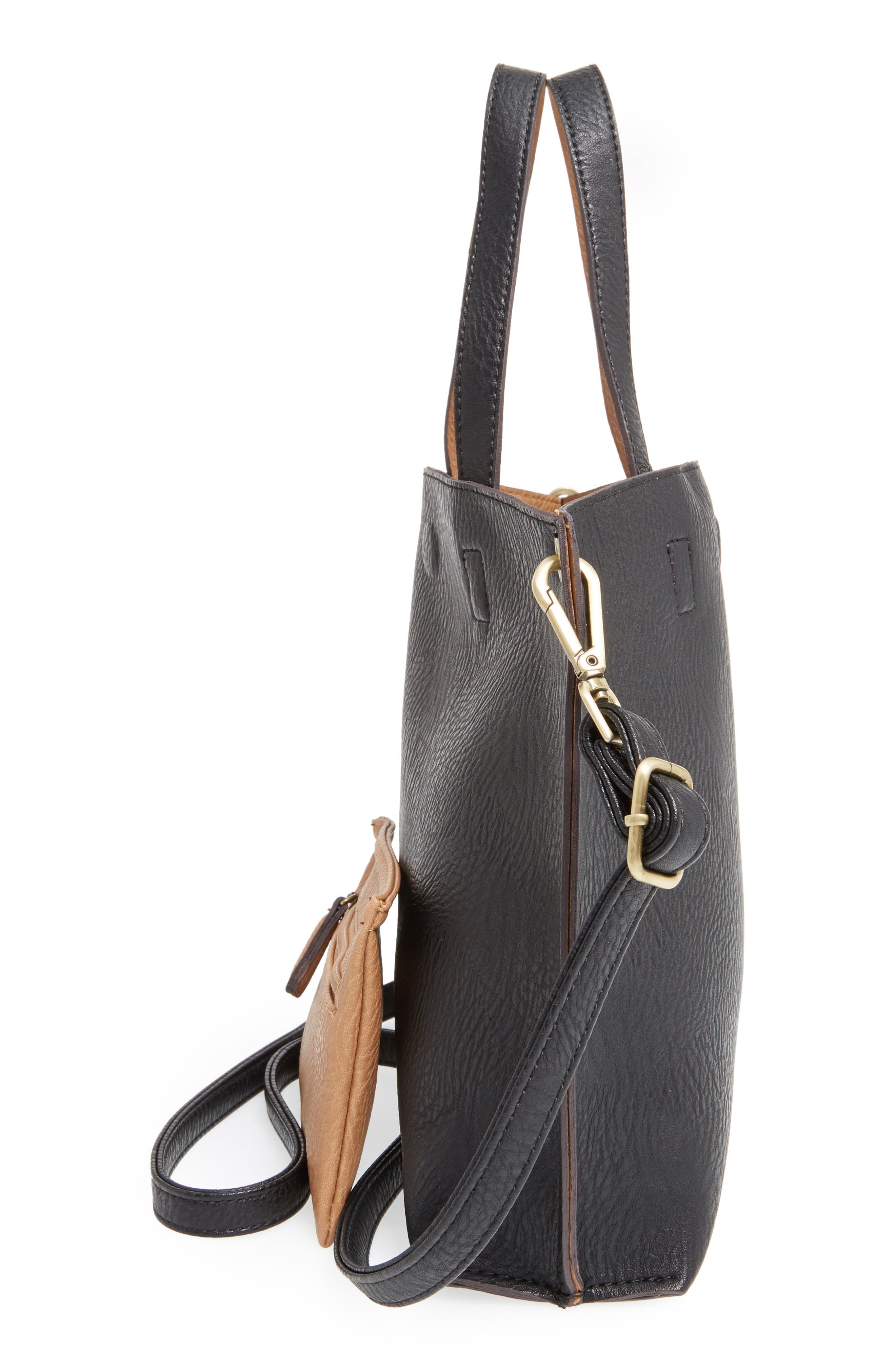 Street Level Reversible Faux Leather Tote, Alternate, color, 
