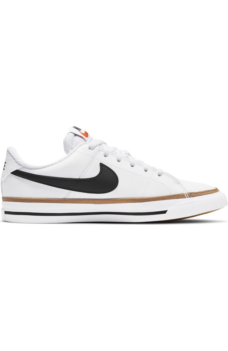 Nike Kids' Court Legacy Sneaker, Alternate, color, White/ Black/ Ochre/ Brown