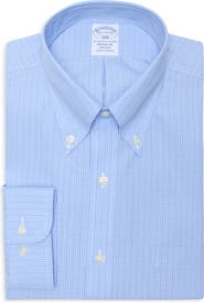 Brooks Brothers Regular Fit Plaid Non-Iron Cotton Dress Shirt