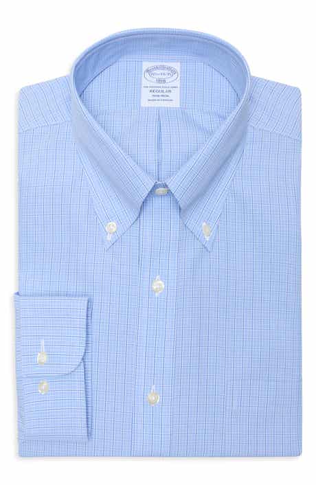 Brooks Brothers Regular Fit Plaid Non-Iron Cotton Dress Shirt