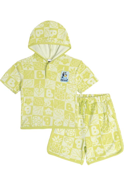 Loungewear 2-Piece Hooded Tee and Shorts Set