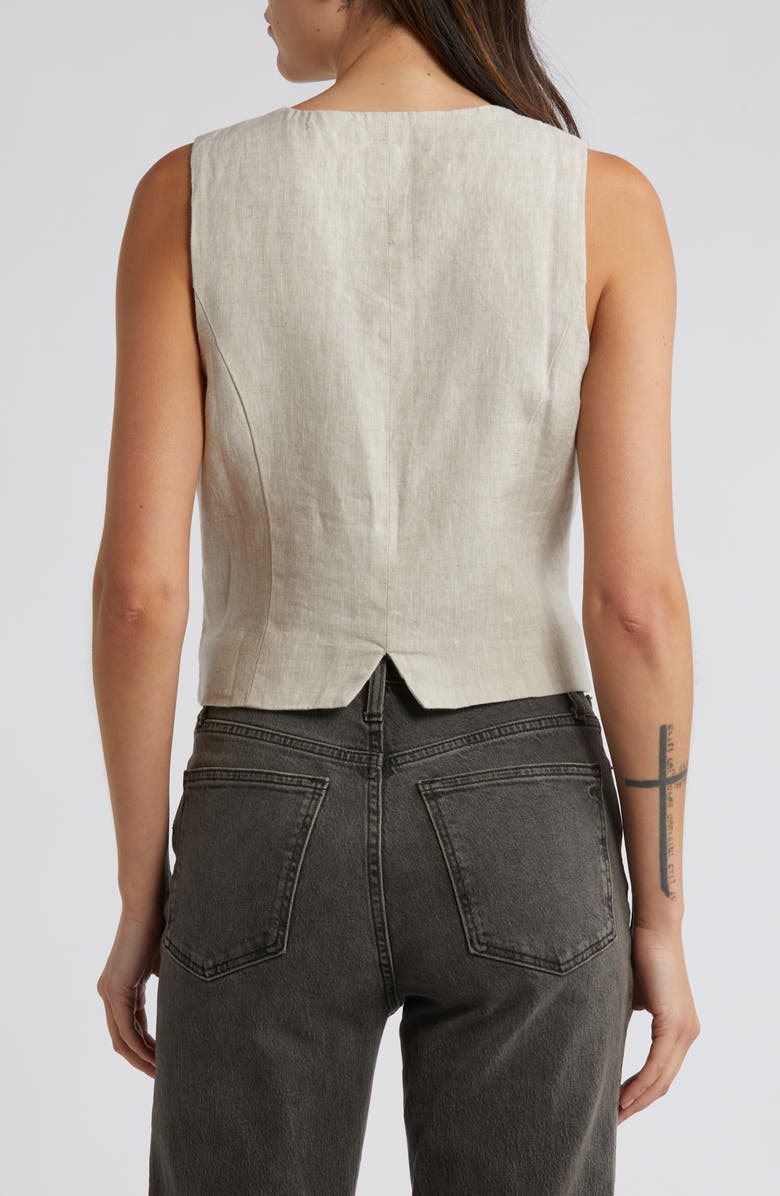 Madewell Single Breasted Linen Vest, Alternate, color, Natural Undyed