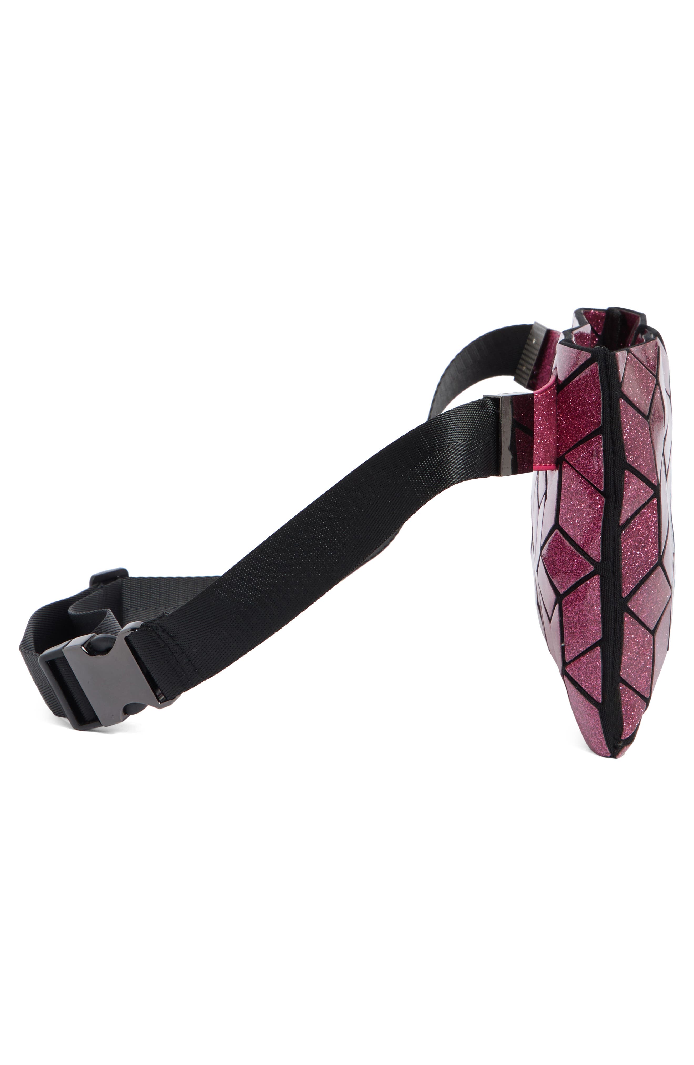 Glitter Geo Belt Bag, Alternate, color, HOT PINK GLITTER