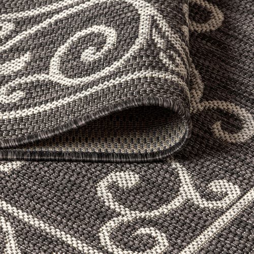 Jonathan Y Charleston Vintage Filigree Textured Weave Octagon Indoor/outdoor Area Rug In Black