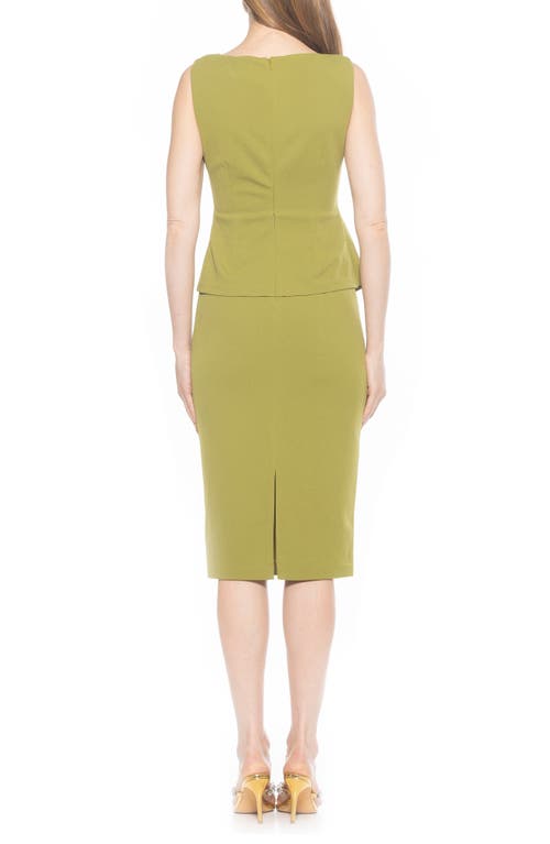 Alexia Admor Amora Boat Neck Sleeveless Sheath Dress In Sage