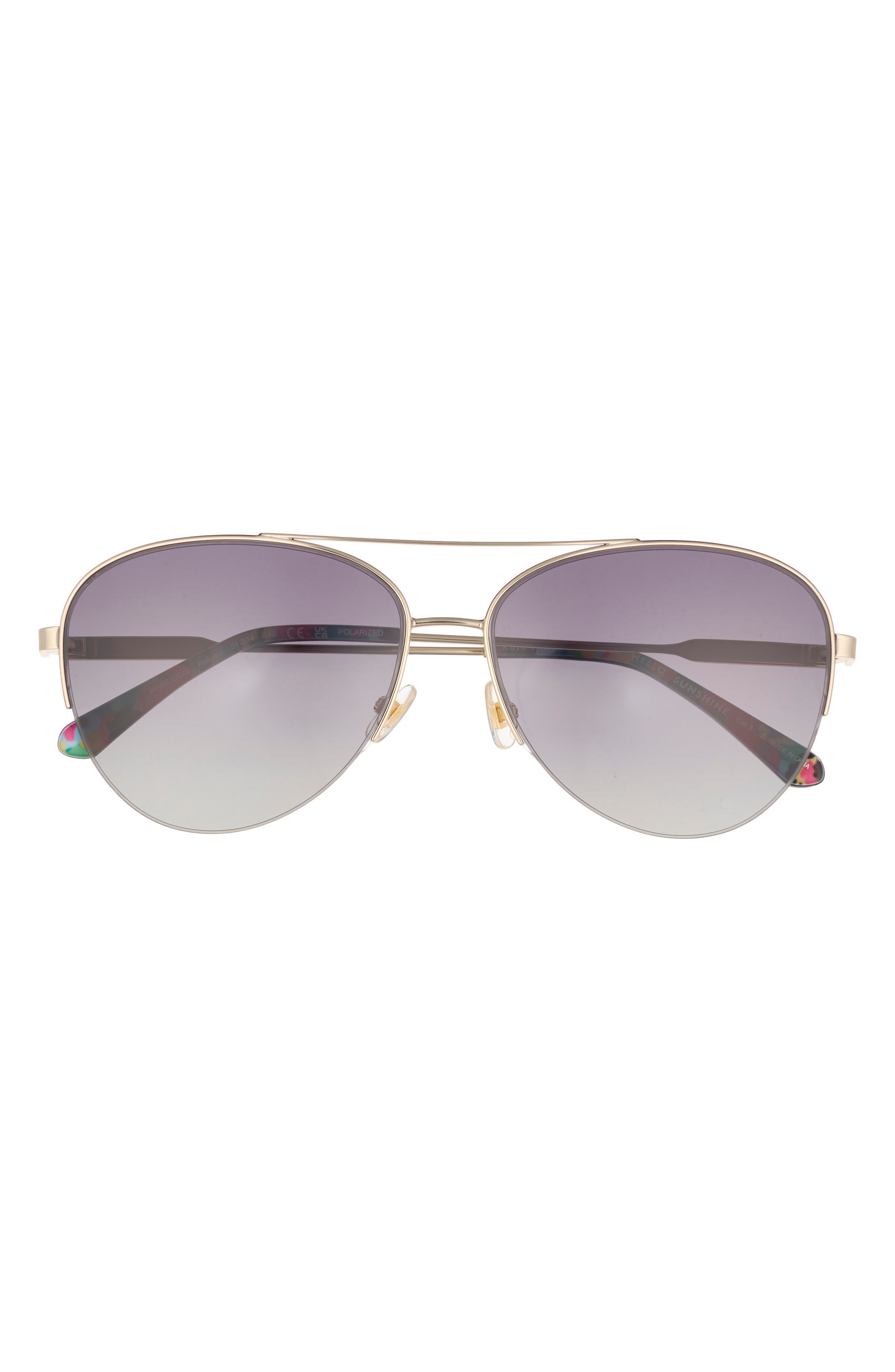 Kate Spade New York Janece 58mm Aviator Sunglasses