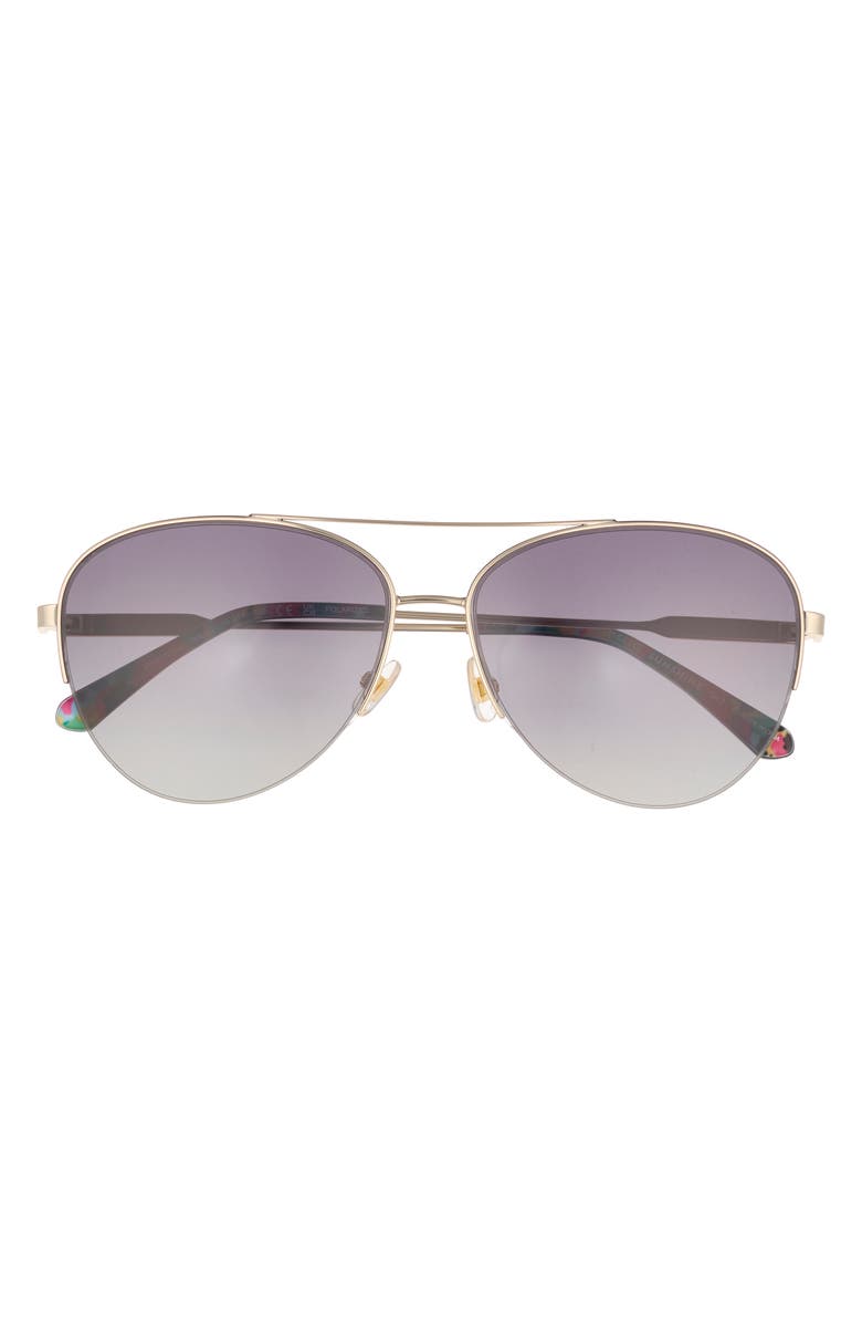 Kate Spade New York Janece 58mm Aviator Sunglasses, Main, color, Gold Black