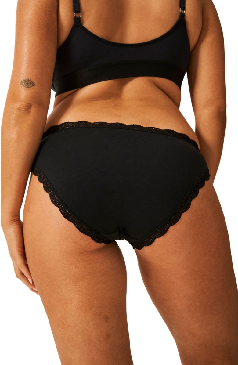 Stripe & Stare T-Shirt Bra & Orignal Knicker Set, Alternate, color, Black