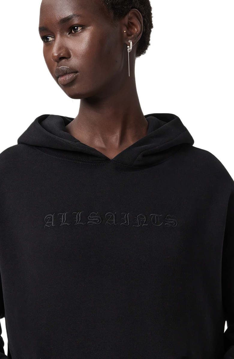AllSaints Vision Etie Cotton Blend Hoodie, Alternate, color, Black