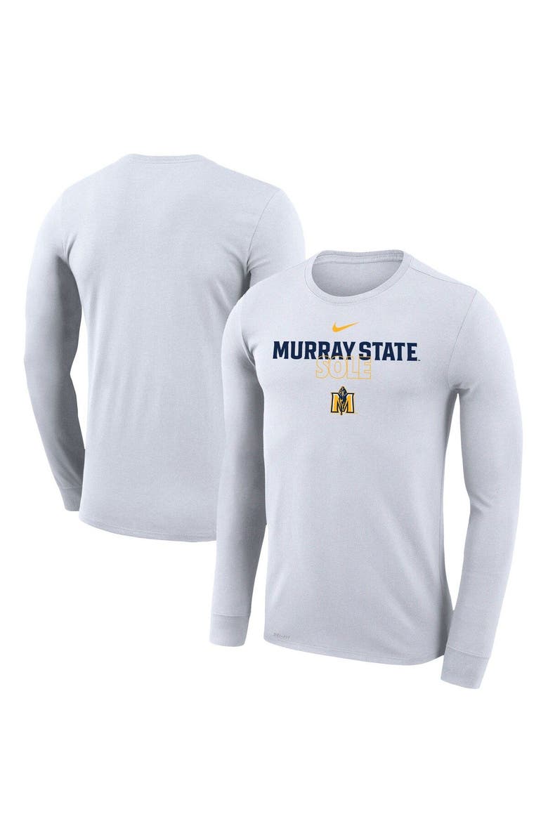 Nike White Murray St. Racers 2023 On Court Bench Long Sleeve T-Shirt, Main, color,