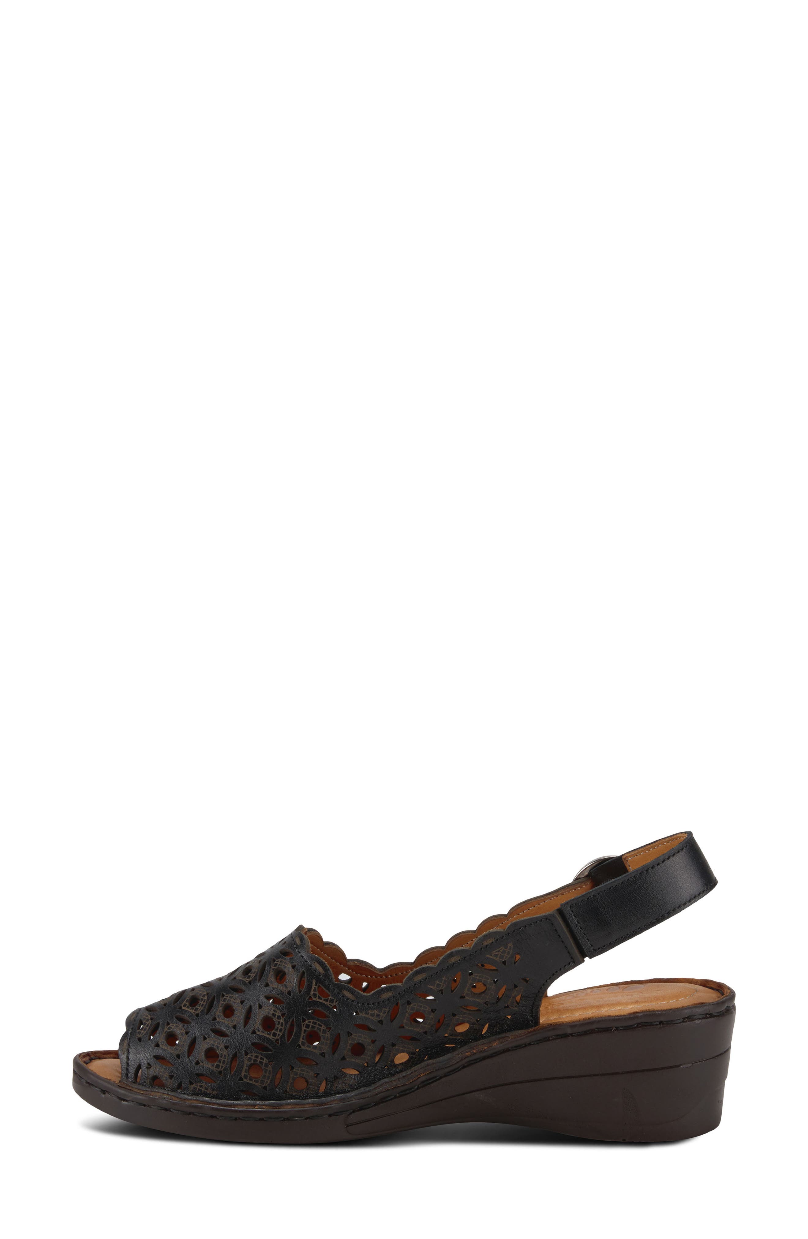 Spring Step Belizana Wedge Sandal, Alternate, color, Black Leather