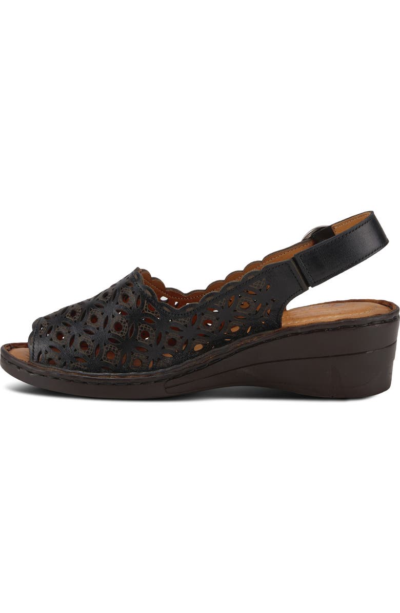 Spring Step Belizana Wedge Sandal, Alternate, color, Black Leather