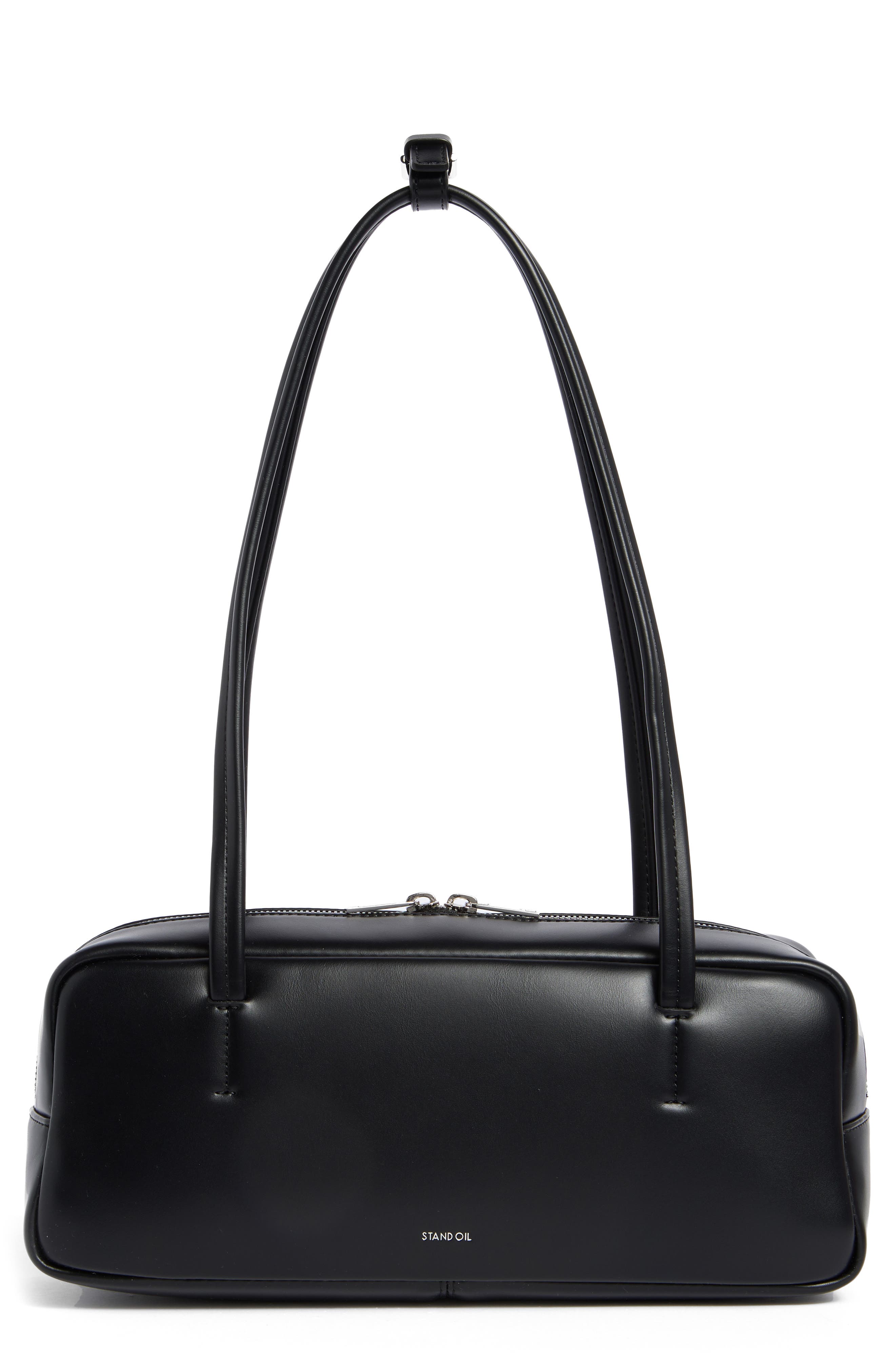 Stand Oil More Faux Leather Baguette Bag in Black 