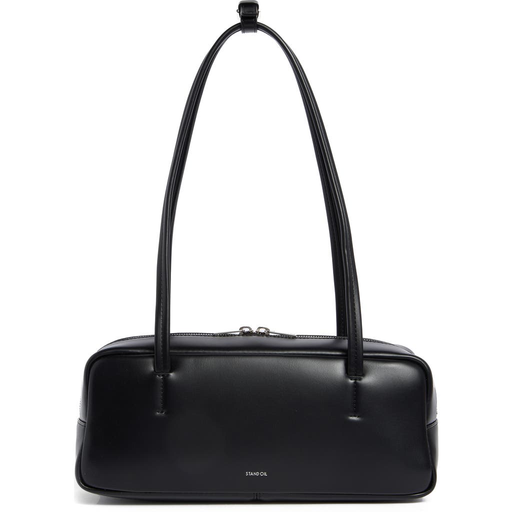 Stand Oil More Faux Leather Baguette Bag In Black