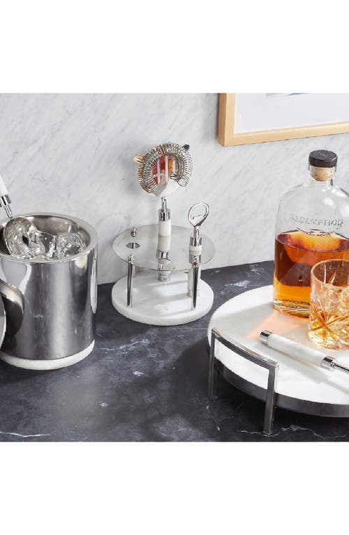 Roselli Trading Company Roman Marble 6-piece Bar Tool Set In Silver