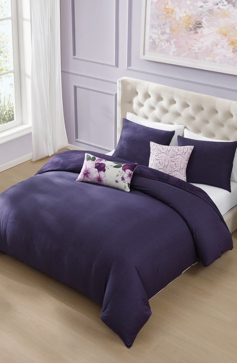 Bebejan Morning Glory Reversible 5-Piece Comforter Set, Alternate, color, Purple