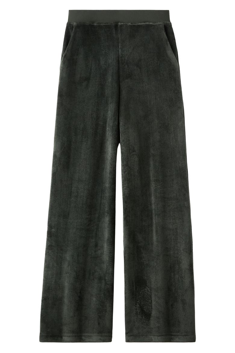 Corduroy Wide Leg Pants, Alternate, color, DARK MOSS