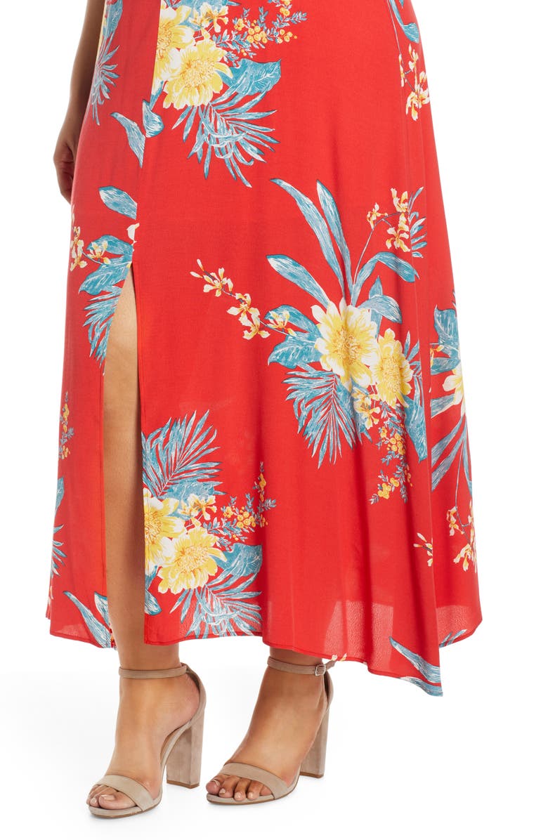 Leith Floral Print Maxi Dress, Alternate, color, 