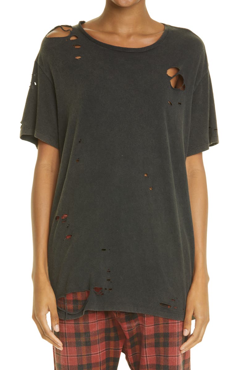 R13 Destroyed Boy Stretch Cotton T-Shirt, Main, color,