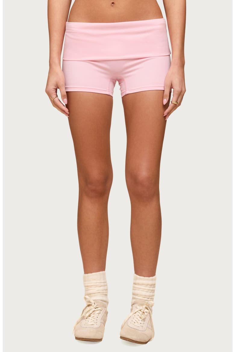 Soraia Foldover Bike Shorts, Main, color, PINK