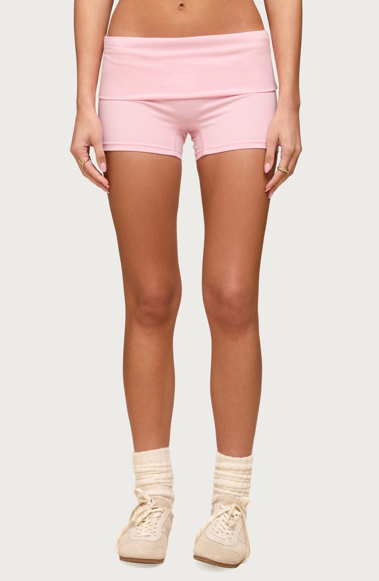 EDIKTED Soraia Foldover Bike Shorts, Main, color,