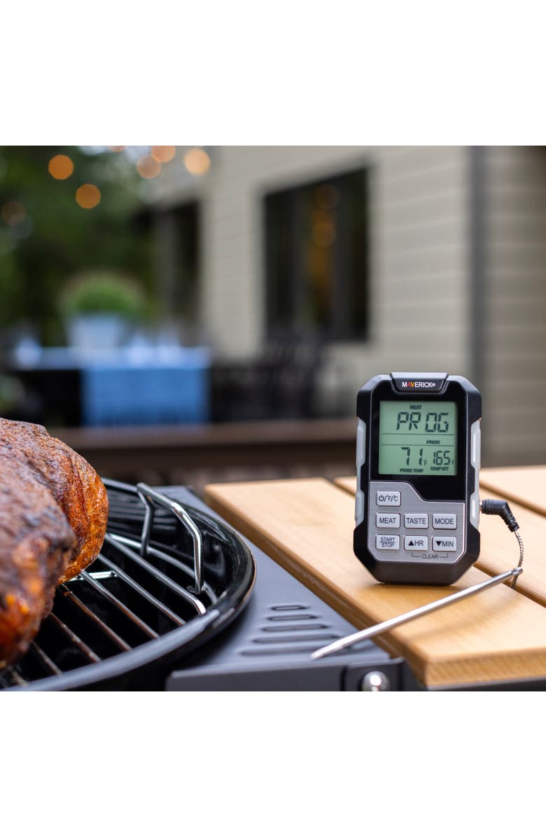 Maverick Single Probe Barbeque Thermometer and Timer, Alternate, color, Black/Grey
