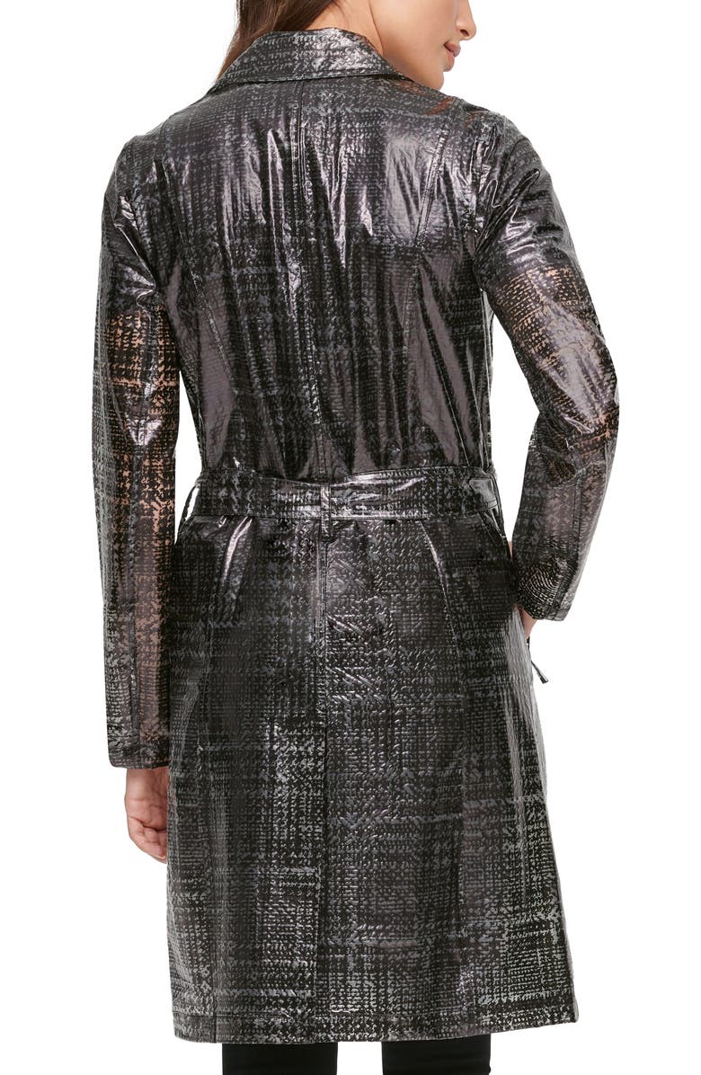 KARL LAGERFELD PARIS Water Resistant Transparent Trench Raincoat, Alternate, color, 
